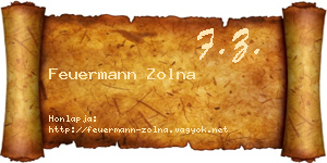 Feuermann Zolna névjegykártya